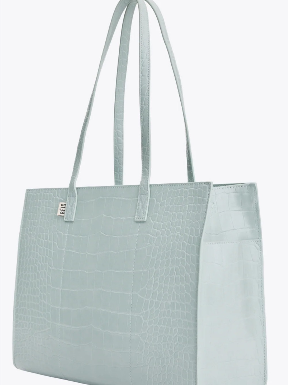 New Beis mini work tote in slate croc